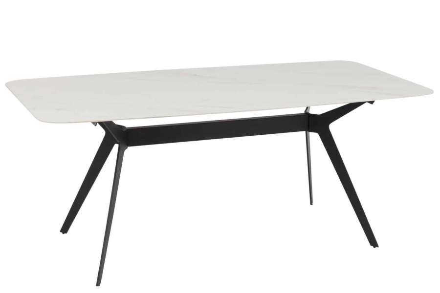 TABLE RECTANGLE PORCELAIN/METAL WHITE
