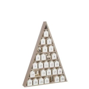 TREE + HOUSE ADVENT CALENDAR PLYWOOD WHITE/NATURAL