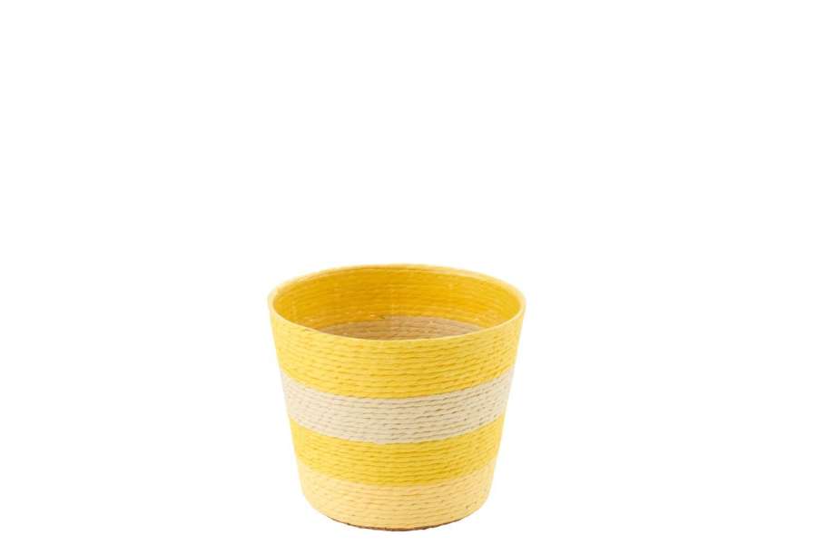 FLOWERPOT STRIPED PAPER YELLOW/NATURAL EXTRA SMALL