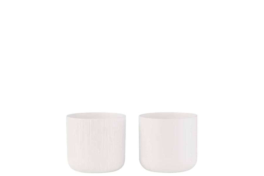 FLOWERPOT GEN CERAMIC WHITE SMALL ASSORTMENT OF 2