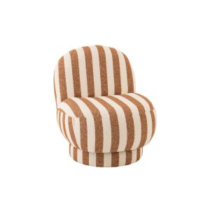 LOUNGE CHAIR STRIPED FABRIC CAMEL/OFF-WHITE