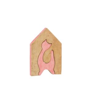 HOUSE CAT MANGO WOOD PINK/NATURAL LARGE