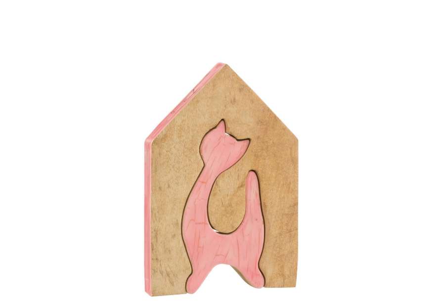 HOUSE CAT MANGO WOOD PINK/NATURAL LARGE