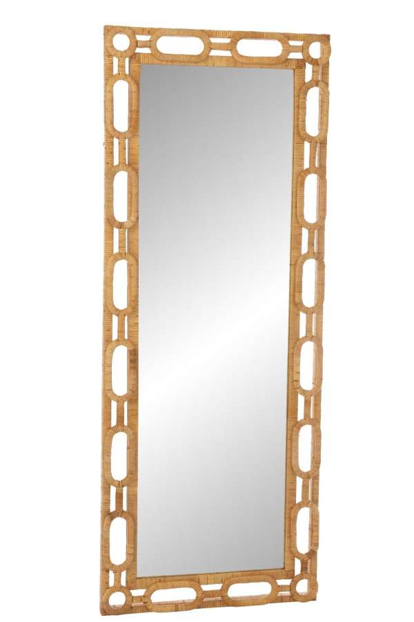 WALL MIRROR RING RATTAN NATURAL LARGE