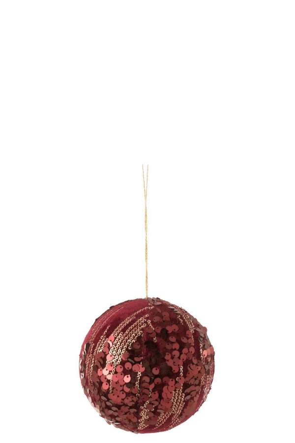 BALL HANGER SEQUIN TEXTILE BURGUNDY LARGE