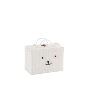 BASKET SUITCASE SYNTHETIC WHITE SMALL