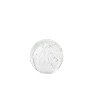 PAPERWEIGHT RINGS BALL GLASS TRANSPARENT SMALL