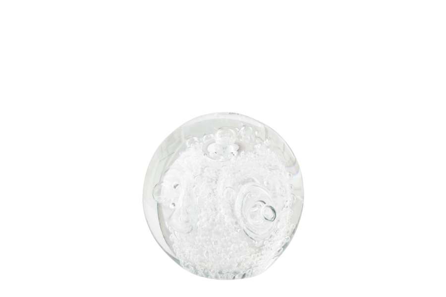 PAPERWEIGHT RINGS BALL GLASS TRANSPARENT SMALL