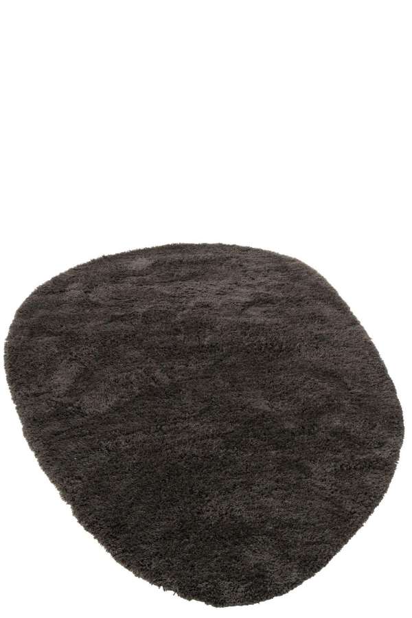 RUG FLUFFY POLYESTER DARK GREY