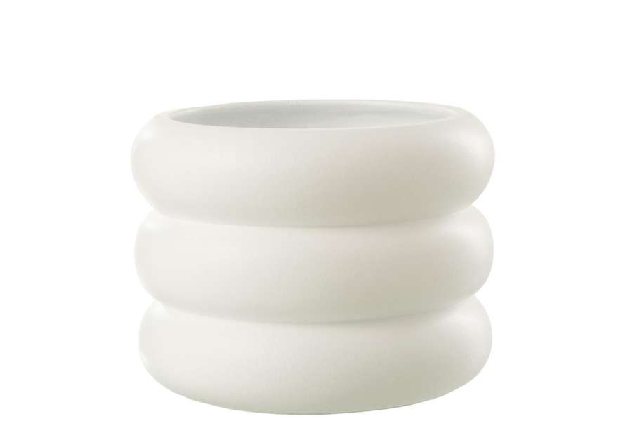 FLOWERPOT RING CEMENT WHITE LARGE