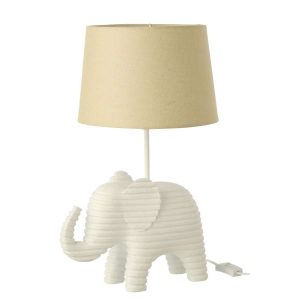 TABLE LAMP STRIPED POLYRESIN WHITE