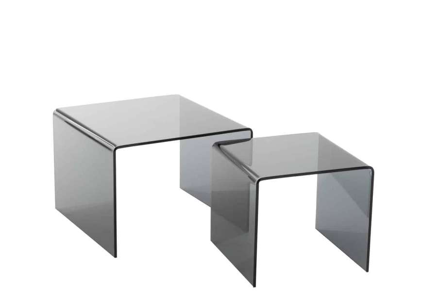 S/2 SIDETABLE GLASS BLACK