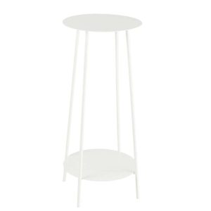 FLOWER STAND TWO METAL WHITE