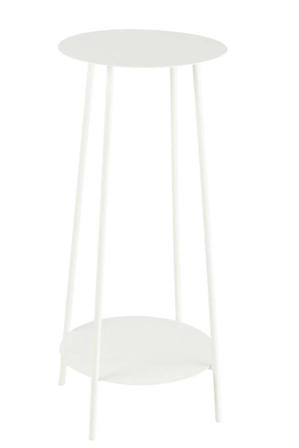 FLOWER STAND TWO METAL WHITE