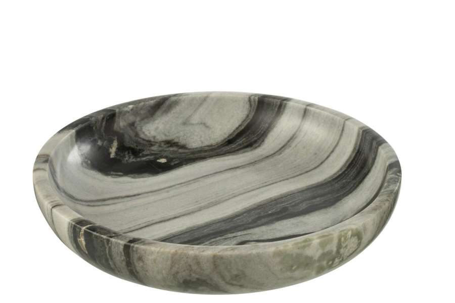 SERVING BOWL MARBLE BLACK/LIGHT GREY