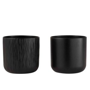 FLOWERPOT GEN CERAMIC BLACK XXL ASSORTMENT OF 2