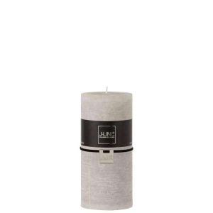 CYLINDER CANDLE  LIGHT GREY L52H