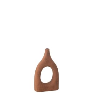 VASE UBI POTTERY RUST BROWN SMALL