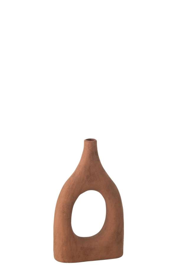 VASE UBI POTTERY RUST BROWN SMALL