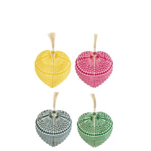 FAN WOVEN BAMBOO MIX  SMALL ASSORTMENT OF 4