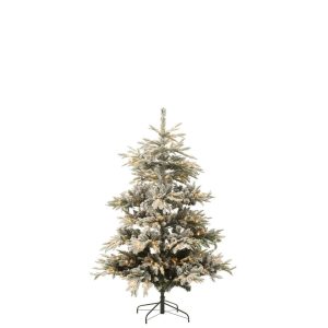 CHRISTMAS TREE 270 LED SNOWY ARTIFICIAL  DARK GREEN/WHITE MEDIUM