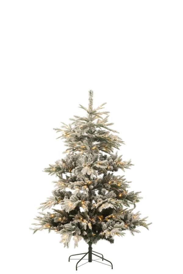 CHRISTMAS TREE 270 LED SNOWY ARTIFICIAL  DARK GREEN/WHITE MEDIUM