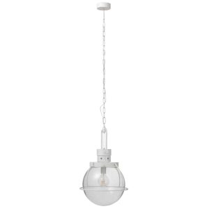HANGING LAMP BALL GLASS/METAL WHITE