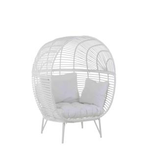 LOUNGE CHAIR OVAL STEEL WHITE