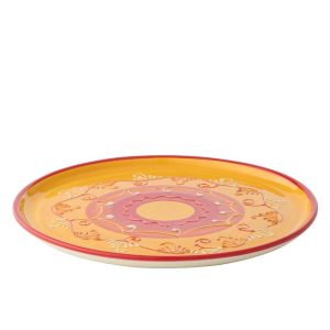 PLATE CERAMIC ORANGE/RED