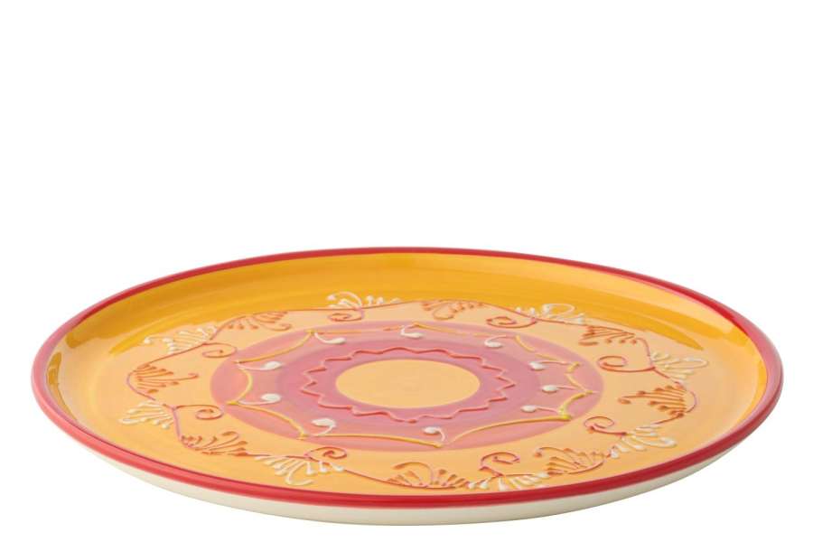 PLATE CERAMIC ORANGE/RED