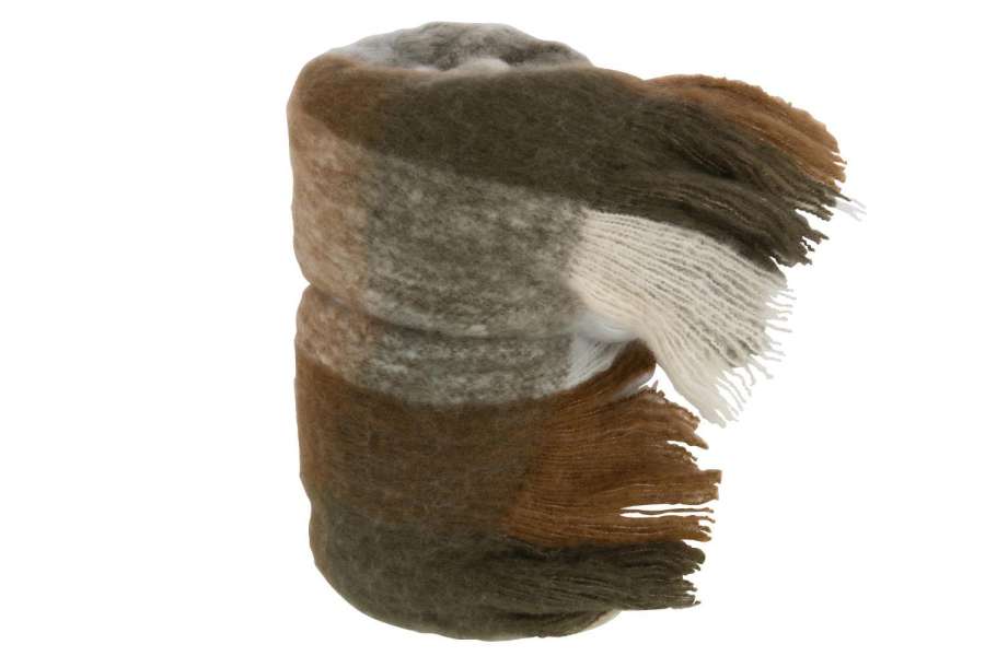 THROW TILES POLYESTER BROWN/BEIGE