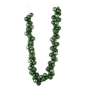 GARLAND CHRISTMAS BAUBLES PLASTIC EMERALD GREEN
