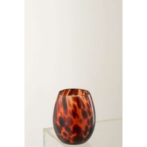 CANDLE MIA GLASS ORANGE/BLACK SMALL-90H