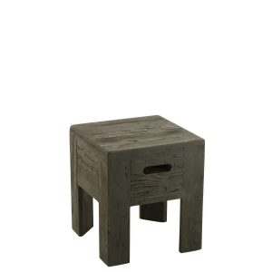 STOOL WILL PINE WOOD BLACK
