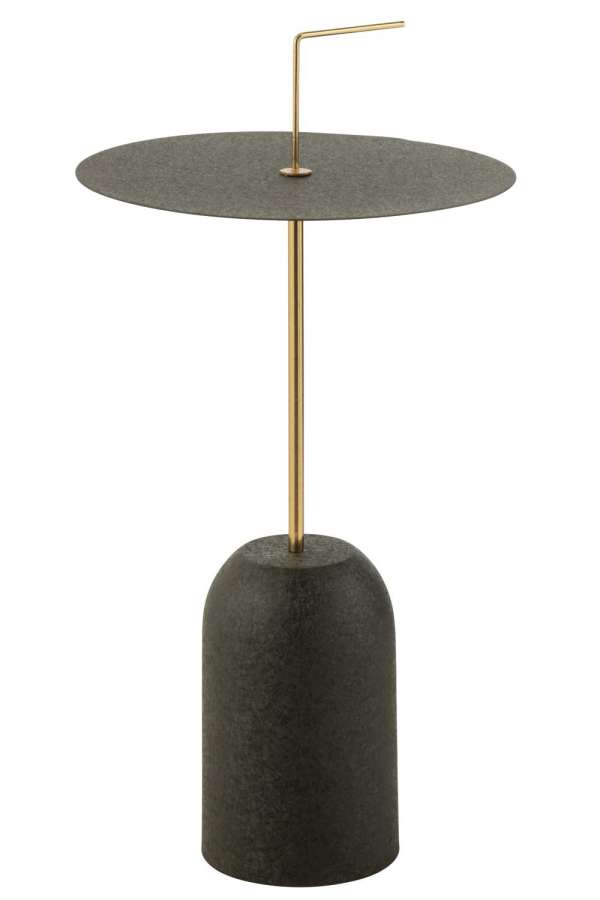 SIDE TABLE DISK METAL BLACK/GOLD