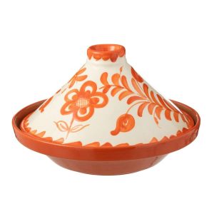 TAGINE GRANADA CERAMIC WHITE/ORANGE