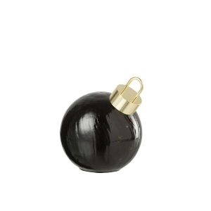 CHRISTMAS BAUBLE LED GLASS BLACK SMALL