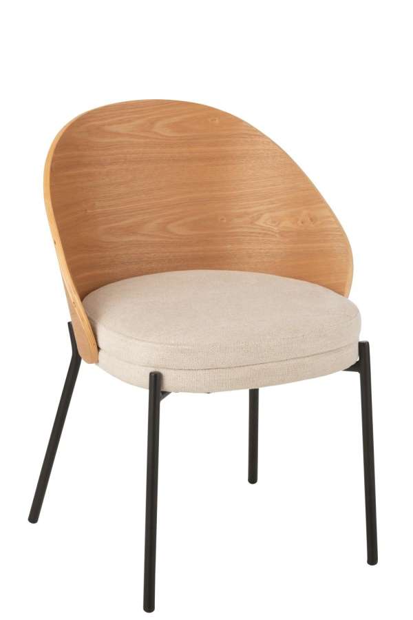 CHAIR LONE PLY WOOD/METAL NATURAL/BEIGE