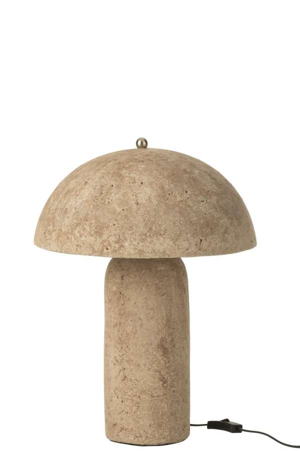 TABLE LAMP MUSHROOM PAPER MACHE BEIGE