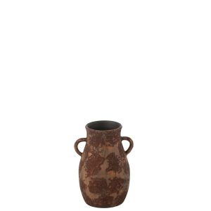 VASE AMPHORE TERRA BROWN/RUST SMALL