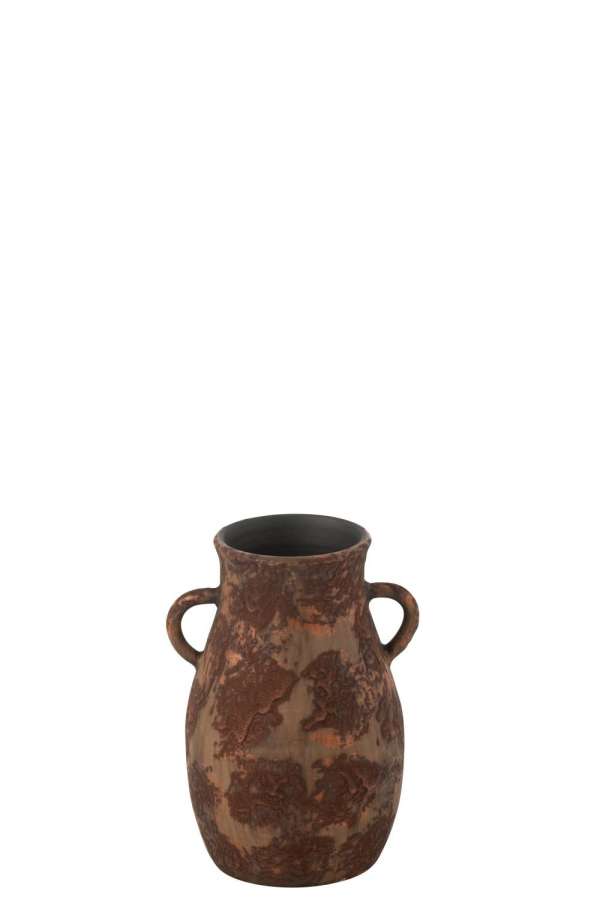 VASE AMPHORE TERRA BROWN/RUST SMALL