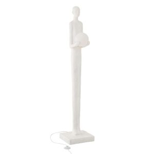 FLOOR LAMP PERSON POLYRESIN WHITE