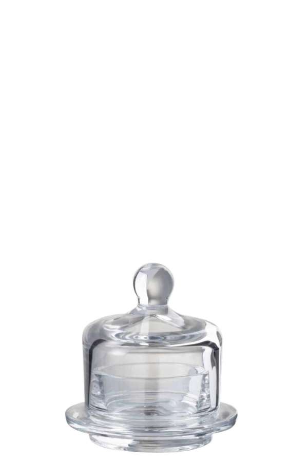 BUTTER DISH ROUND GLASS TRANSPARENT