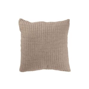 CUSHION TEDDY LINES STITCHING COTTON/POLYESTER GREY
