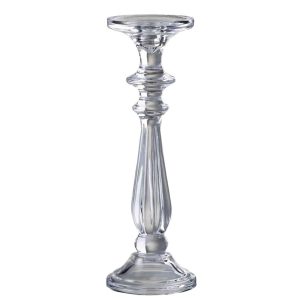 CANDLESTICK/CANDLE HOLDER TIBO GLASS TRANSPARENT LARGE