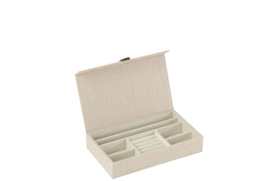JEWELLERY BOX RECTANGLE POLYESTER GREY