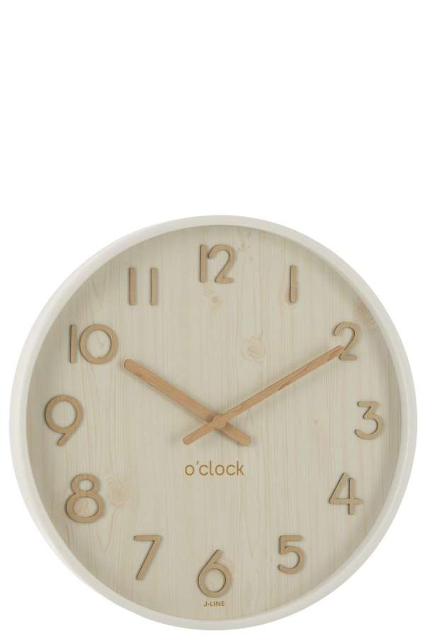 WALL CLOCK PLYWOOD/MDF WHITE LARGE