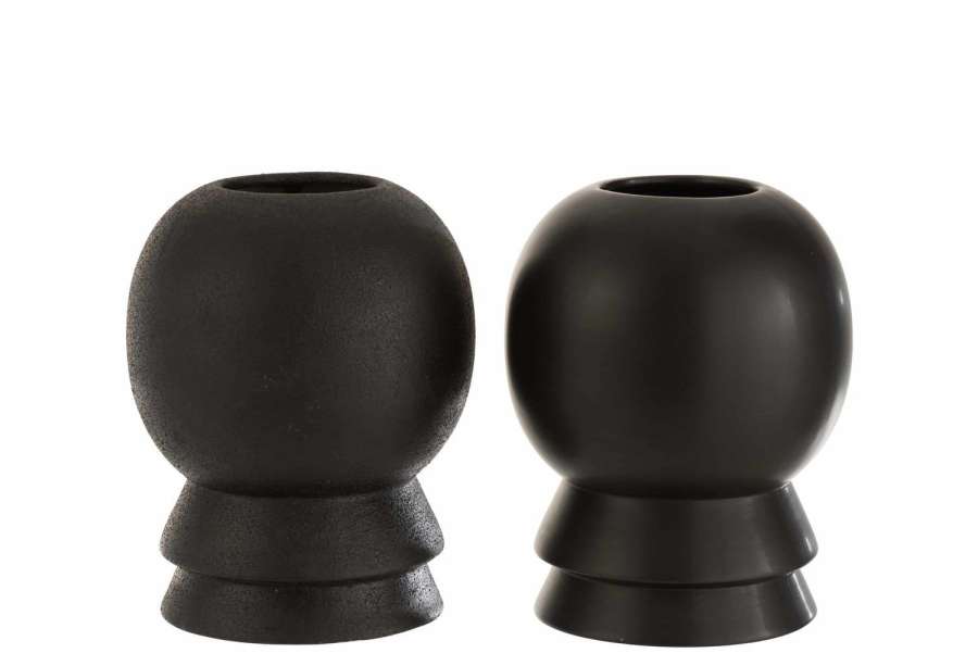 VASE OLIVIA CERAMIC BLACK ASS2