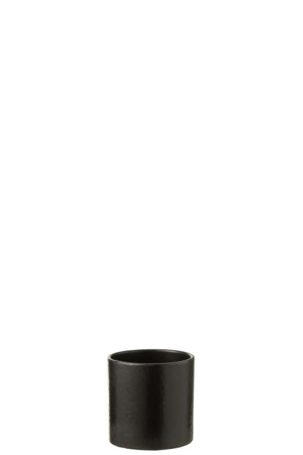 FLOWERPOT CYLINDER CERAMIC BLACK