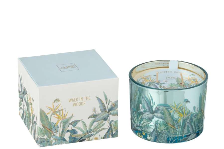 SCENTED CANDLE WALK IN THE WOODS WAX BLUE SMALL-30HOURS